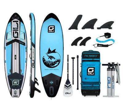 GILI Sports 10'6 Meno Inflatable Stand Up Paddle Board in Blue Complete package new pump