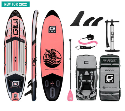GILI 10'6 inflatable paddle board package in Coral