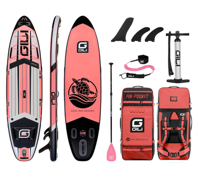 GILI 10'6 AIR inflatable paddle board package in Coral