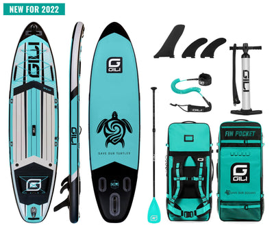 GILI 10'6 AIR inflatable paddle board package in Teal