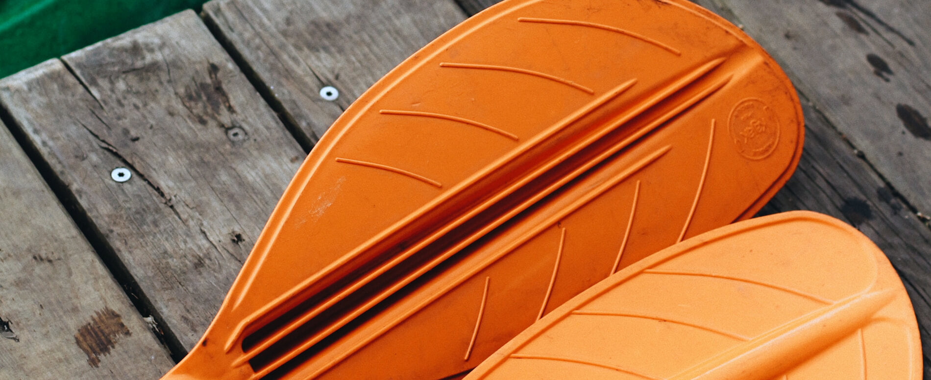 Orange kayak blade
