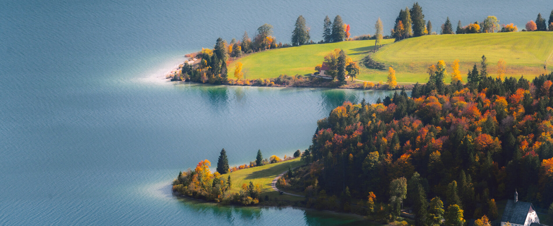 Aerial view of a lake in Germany