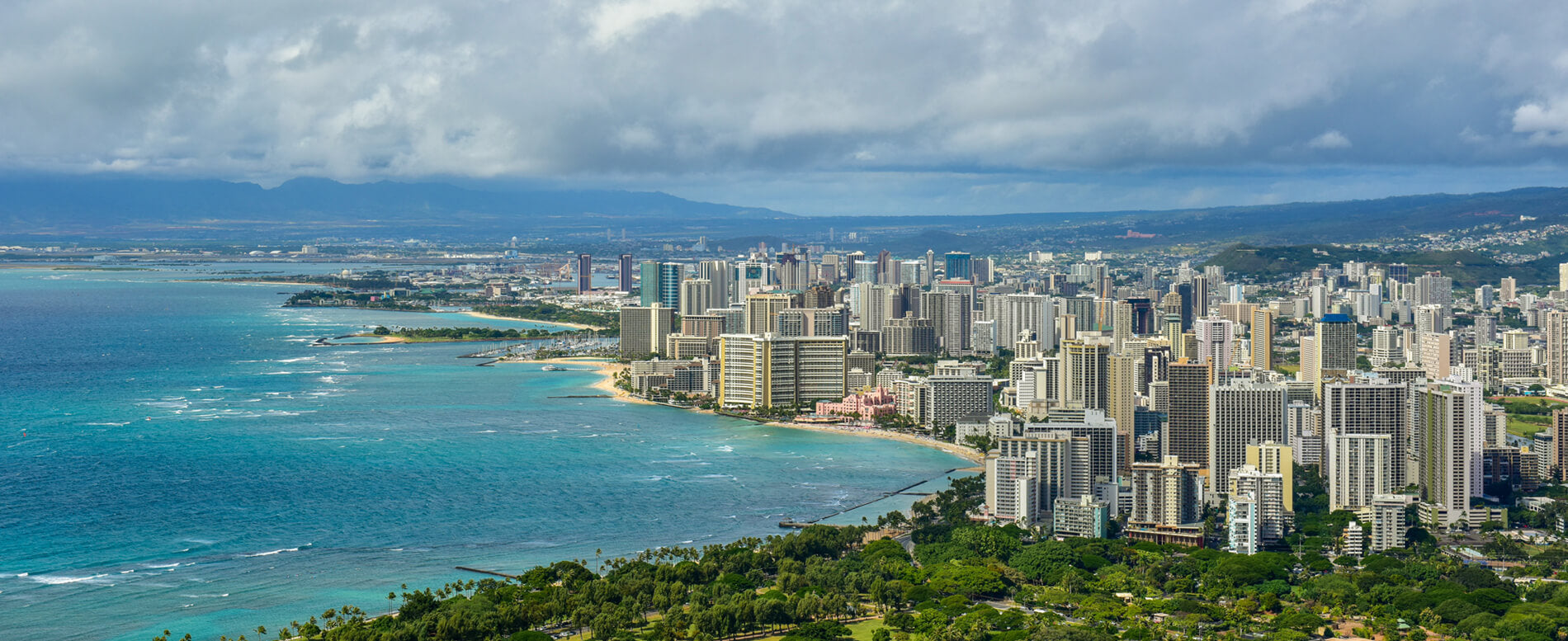 Aerial view of Oahu