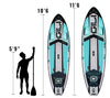 GILI Meno Teal paddle board sizing comparison