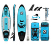 GILI 11' Adventure Inflatable Paddle Board Package in Blue with accessories