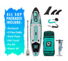 GILI 11' Adventure Inflatable Paddle Board Package in Teal with accessories