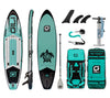 GILI 11' Adventure Inflatable Paddle Board Package in Teal with accessories