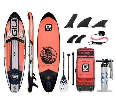 GILI Sports 11'6 Meno Inflatable Stand Up Paddle Board in Coral Complete package new pump