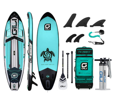 GILI Sports 11'6 Meno Inflatable Stand Up Paddle Board in Teal Complete package new pump