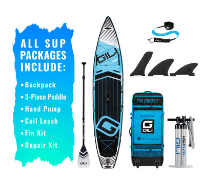 GILI 12'6 Meno Touring paddle board bundle accessories with new pump
