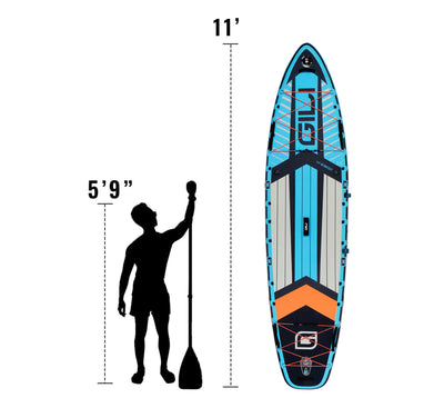 11' Komodo Kayak SUP Hybrid Size Reference