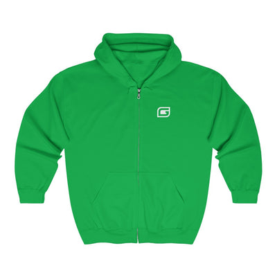 Save Our Turtles Full Zip Hooded Sweatshirt green front