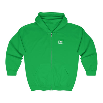 Save Our Turtles Full Zip Hooded Sweatshirt green front