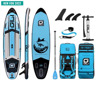 GILI 10'6 AIR inflatable paddle board package in Blue