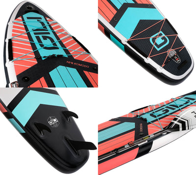 GILI 10'6 Komodo inflatable paddle board detail shots in Coral