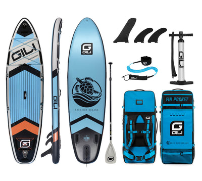 10'6 Komodo Inflatable Paddle Board Package in Blue