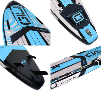 GILI 10'6 Meno inflatable paddle board detailed shots in Blue