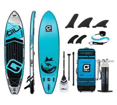 11'6 Meno Inflatable Paddle Board Package in Blue
