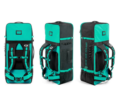 GILI inflatable paddle board backpack with fin pocket in Teal