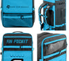 GILI iSUP non-rolling backpack with fin pocket blue detailed shots