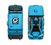 GILI rolling backpack Blue for paddle board front and back
