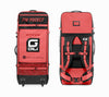 GILI Sports inflatable paddle board rolling backpack in Coral front and back