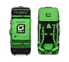 GILI rolling backpack Green for paddle board front and back