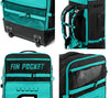 GILI rolling backpack Teal for paddle board detailed shots