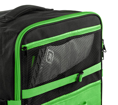 GILI rolling backpack Green for paddle board with fin pocket