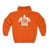 Save Our Turtles Full Zip Hooded Sweatshirt orange back