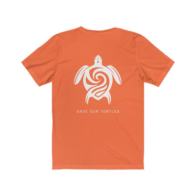 Save Our Turtles Unisex Short Sleeve Tee orange back