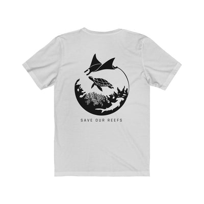 Save Our Reefs Unisex Short Sleeve Tee white back two
