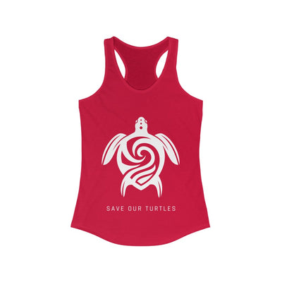 Women's Save Our Turtles Racerback Tank red front