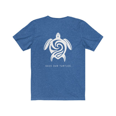Save Our Turtles Unisex Short Sleeve Tee blue back