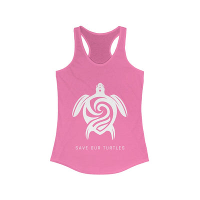 Women's Save Our Turtles Racerback Tank pink front