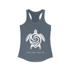 Women's Save Our Turtles Racerback Tank dark gray front