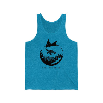 Save Our Reefs Unisex Jersey Tank blue front