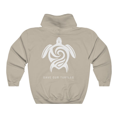 Save Our Turtles Hooded Sweatshirt/Hoodie light brown back