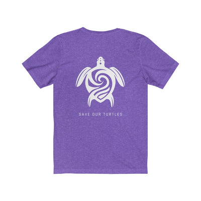 Save Our Turtles Unisex Short Sleeve Tee purple back
