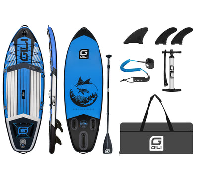 GILI 8' Cuda inflatable paddle board package in Blue
