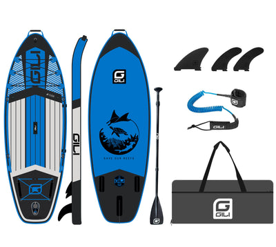 GILI 8' Cuda inflatable paddle board package in Blue