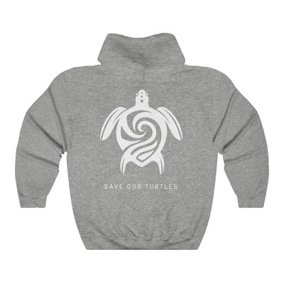 Save Our Turtles Hooded Sweatshirt/Hoodie gray back