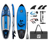 GILI 9' Cuda Blue inflatable paddle board package with whistle and hand pump