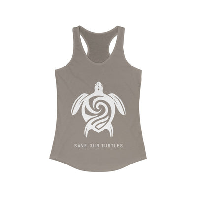Women's Save Our Turtles Racerback Tank brown front