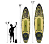 GILI Camo inflatable paddle board sizing comparison
