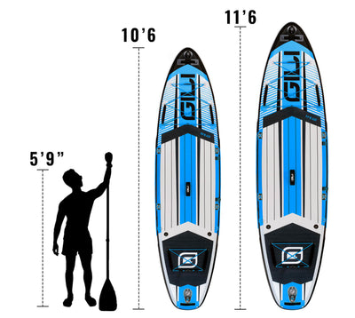 GILI AIR Blue inflatable paddle board sizing comparison