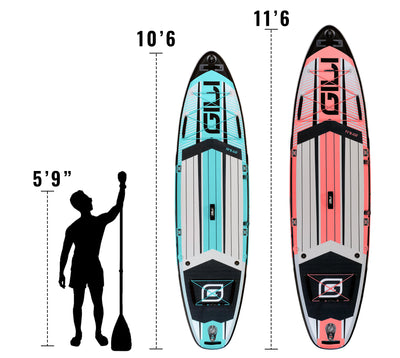 GILI AIR inflatable paddle board sizing comparison