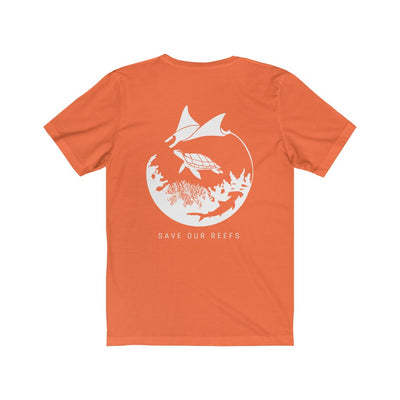 Save Our Reefs Unisex Short Sleeve Tee orange back