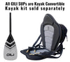 GILI SUP to kayak conversion with kayak seat and blade