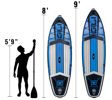 8' / 9' Cuda Inflatable Stand Up Paddle Board for Kids - GILI Sports